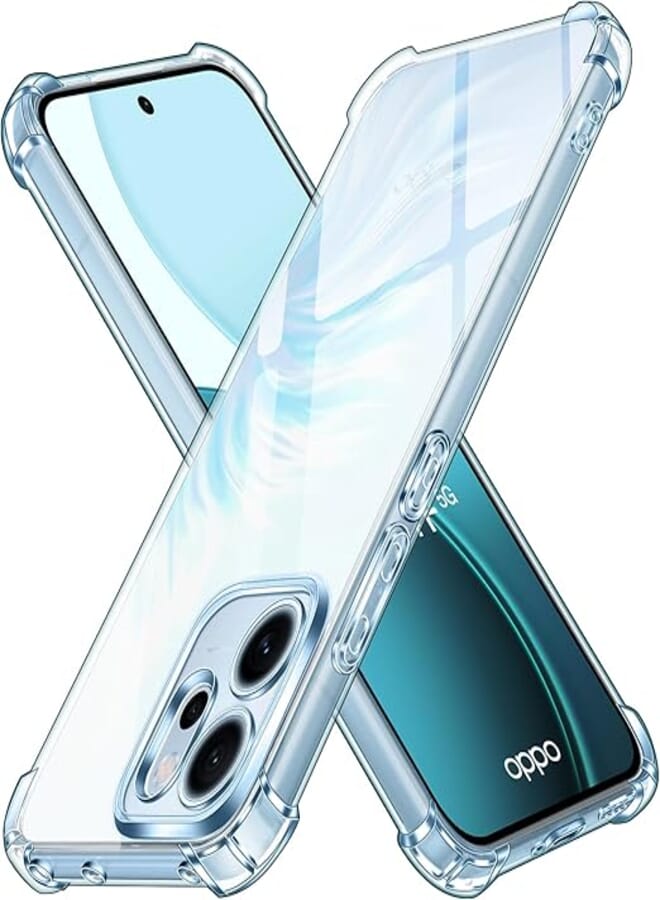 ivoler HD Clear Case for OPPO Reno 14 FS 5G / OPPO Reno 14F 5G, Protective Case Anti-Shock Anti-Scratch Transparent with Corner Bumper Cushion, Soft TPU Silicone Case Slim Bumper Case